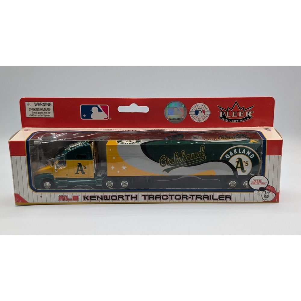 2004 Oakland A's Fleer Collectibles 1:80 scale diecast Kenworth tractor-trailer